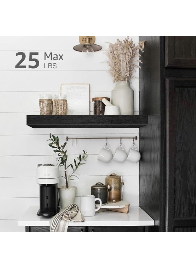 Arabest Bathroom Floating Shelves for Wall - 15.7" Wall Mounted Shelf Over Toilet Farmhouse Home Decor Display Bookshelf Small 15.7 x 6.7 inch Set of 2 - Image 4